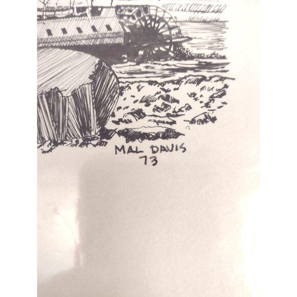 Set Of 5 Vintage Nautical Prints By Mal Davis Featuring Historic Ships & Boats - Picture 8 of 14